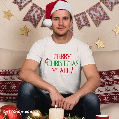 Merry Christmas Y' All Family Funny T shirt tee