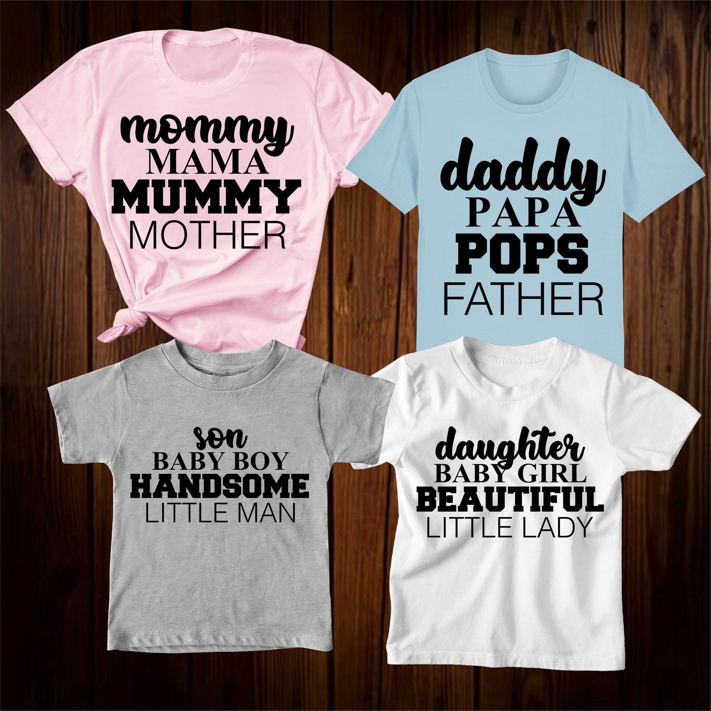 Mommy Daddy Son Daughter Family Matching T Shirt