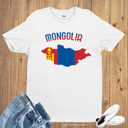 Mongolia Flag T Shirt Olympics FIFA World Cup Country Flag Tee Shirt