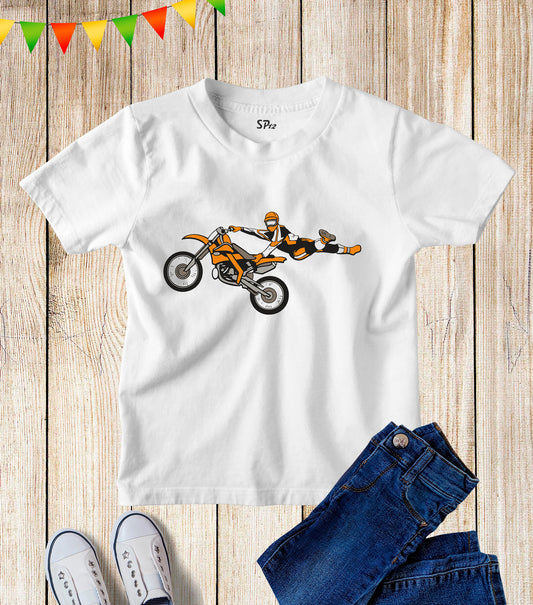 Kids Bike Stunt Motorcycle Graphic T Shirt