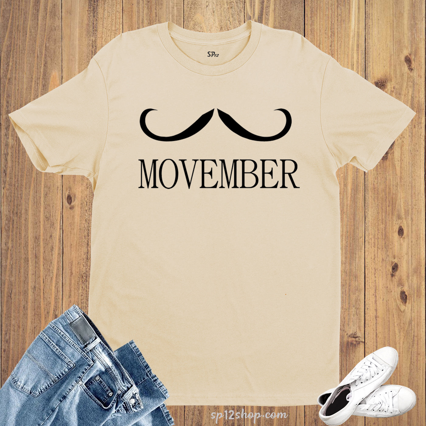 Movember November month Moustache Man Day Dad Slogan Funny T-Shirt