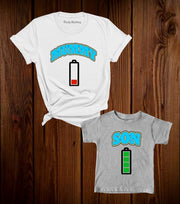 Mummy And Son Battery charger Matching T Shirt
