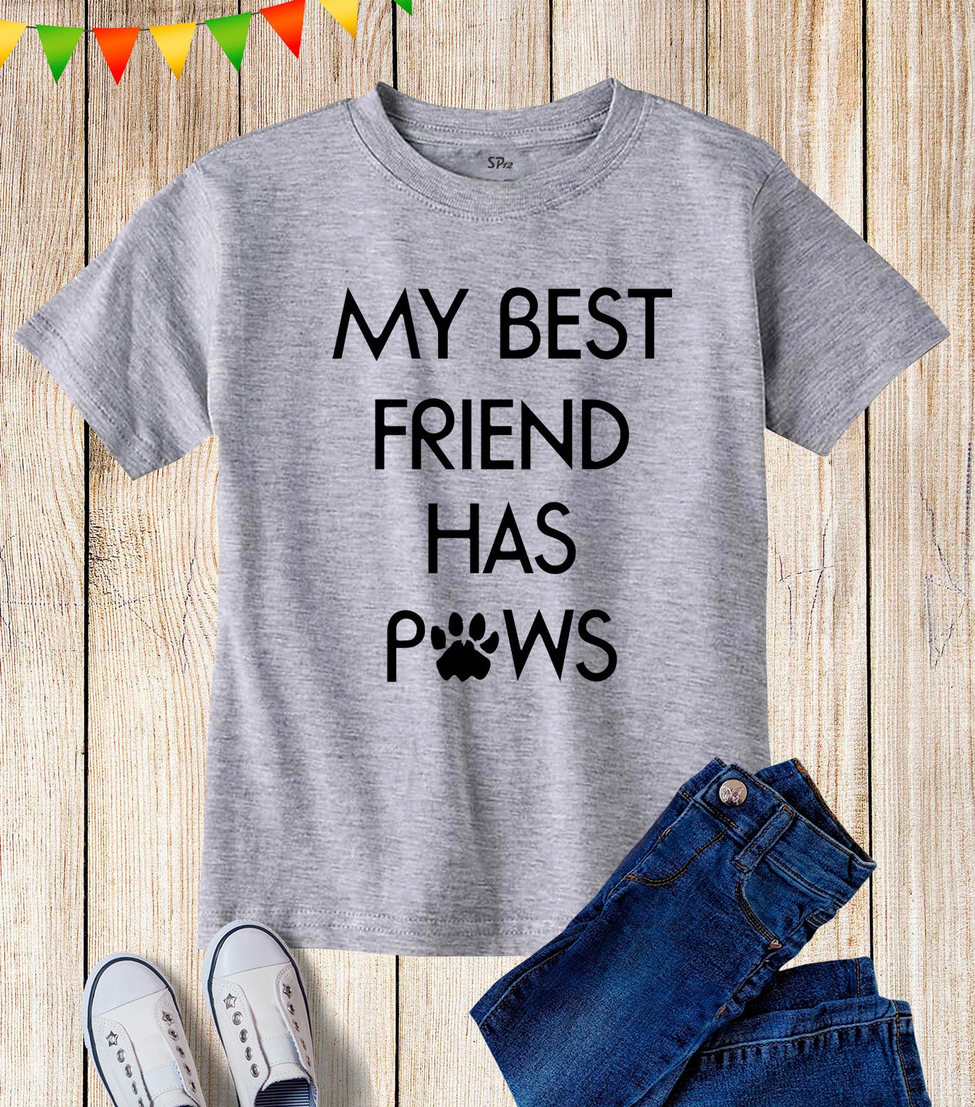 Kids My Best Friend Has Paws Dog Cat Pet T Shirt