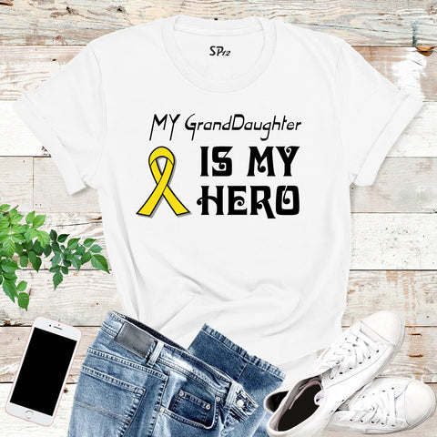 My Granddaughter Is My Hero Yellow Charity Awareness T shirt