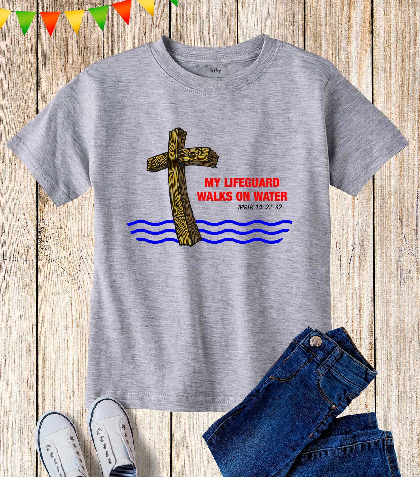 Kids My Lifeguard Walks On Water Jesus Christian T Shirt