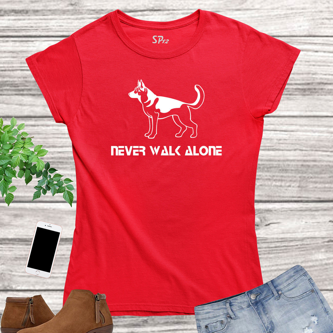 Never Walk Alone Graphic Dog Women T Shirt