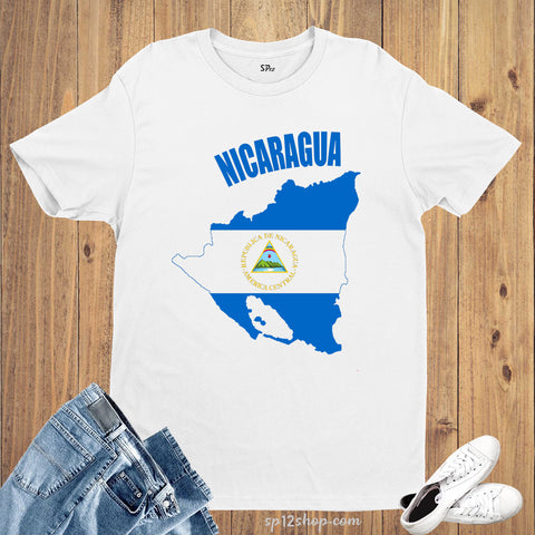 Nicaragua Flag T Shirt Olympics FIFA World Cup Country Flag Tee Shirt
