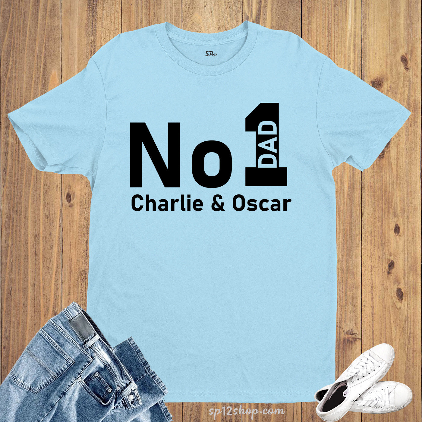 No 1 Dad Personalised T Shirt