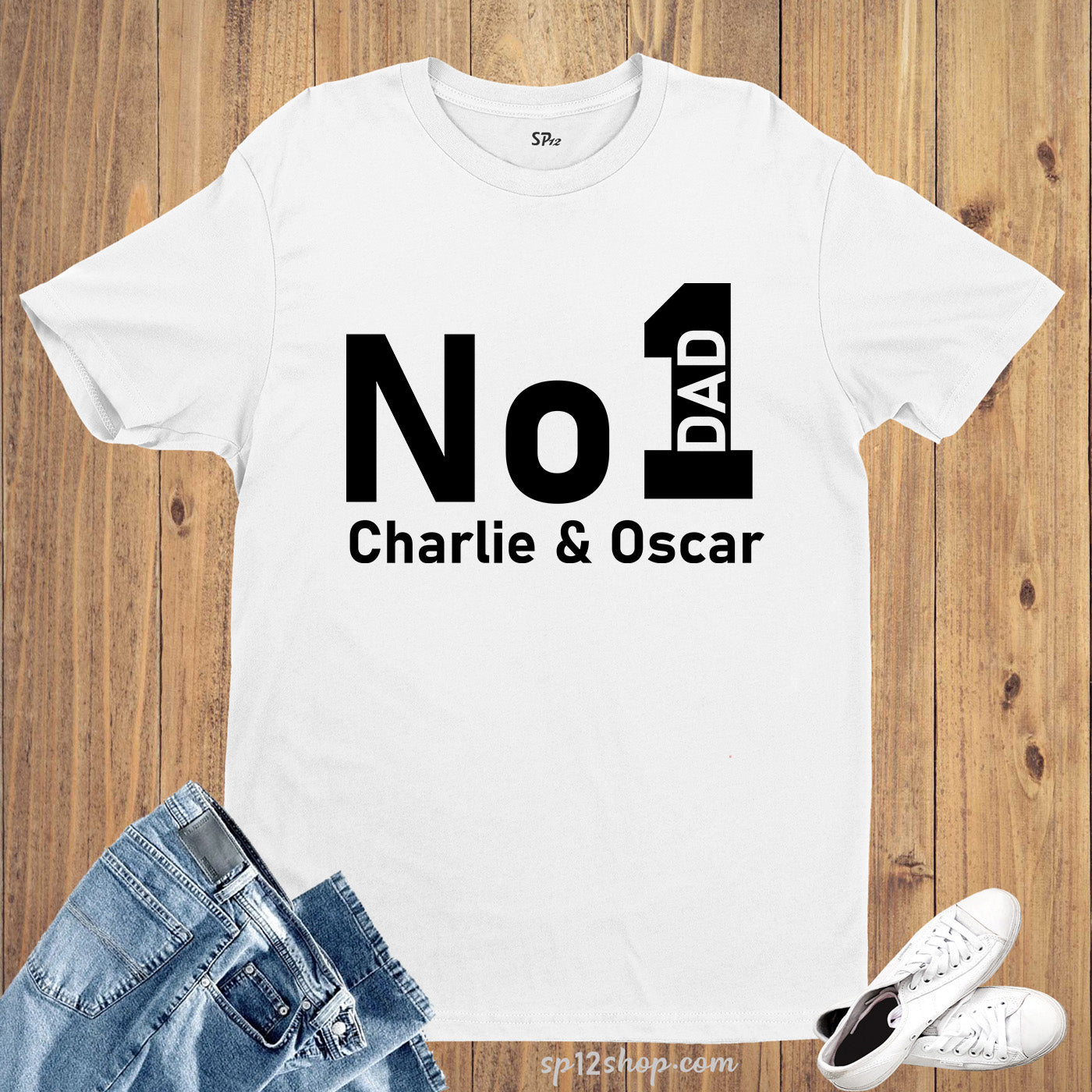 No 1 Dad Personalised T Shirt