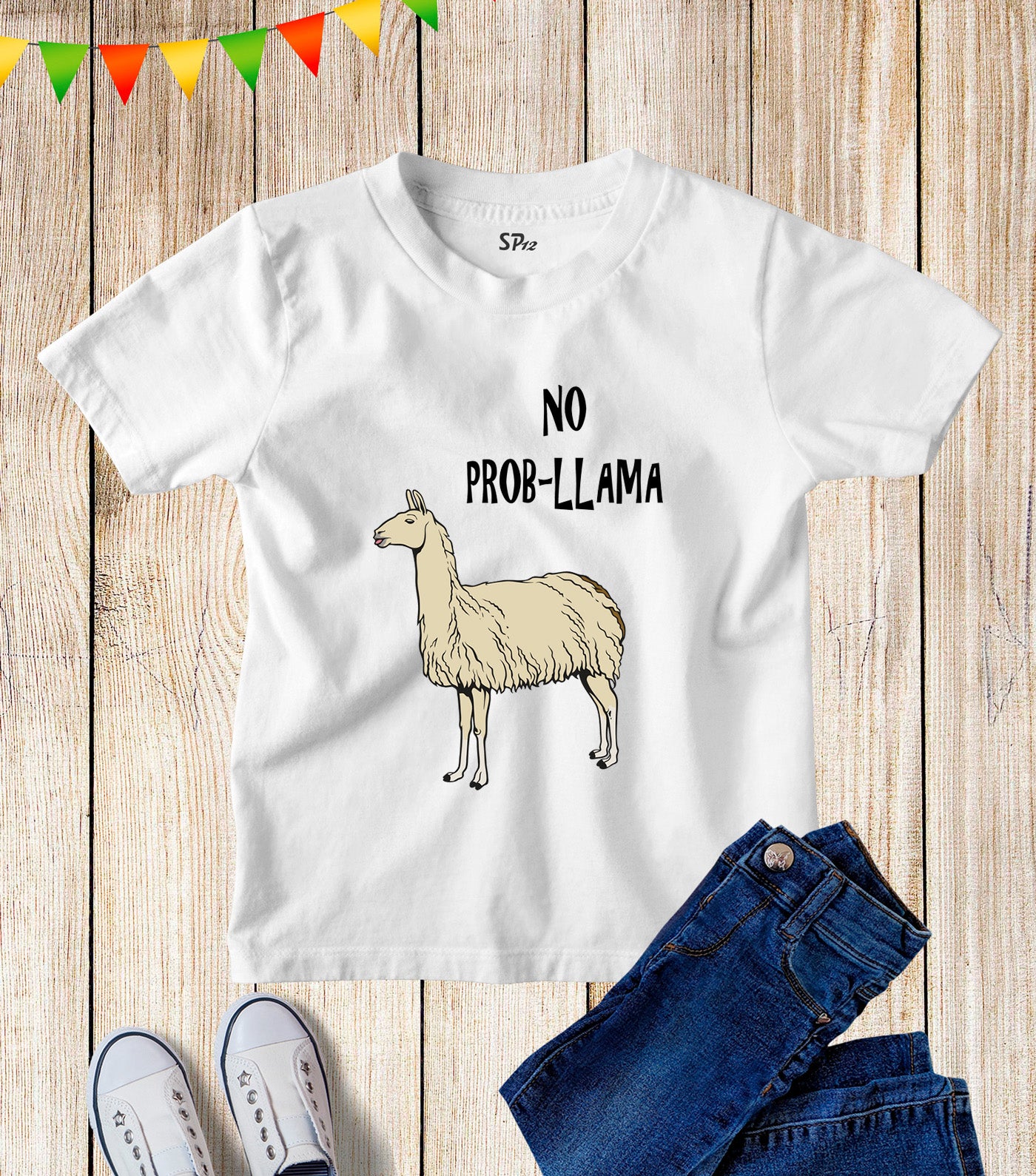 Kids No Prob Llama Funny Slogan T Shirt