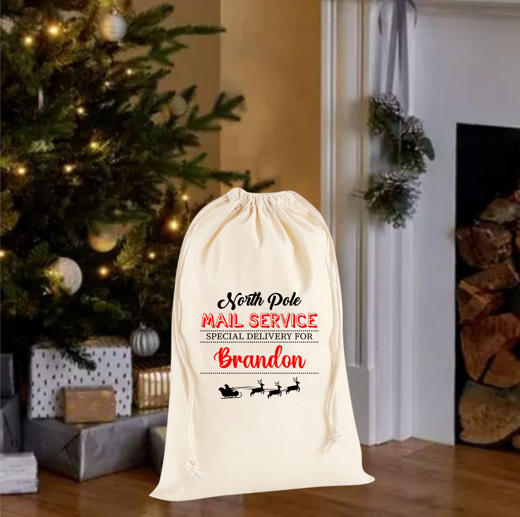 North Pole Express Special Delivery Personalised Christmas Sack