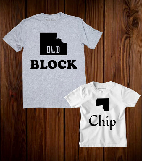 Old Block Chip Father And Kids Matching T Shirt