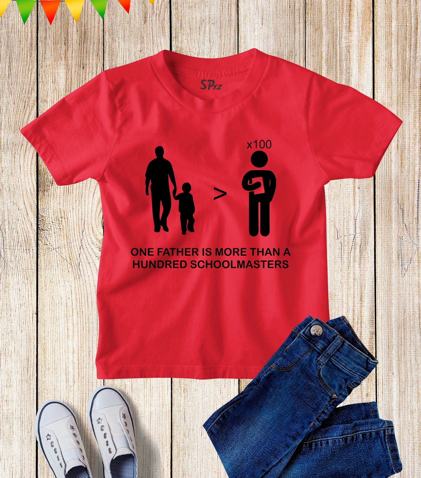 One father Is More Than hundred Schoolmaster Kids T Shirt