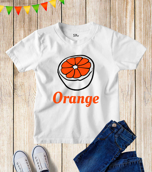 Orange Graphic Funny Kids T Shirt