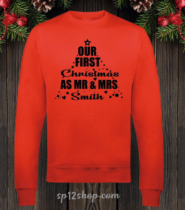 Our First Christmas As Mr And Mrs Custom Sweatshirt