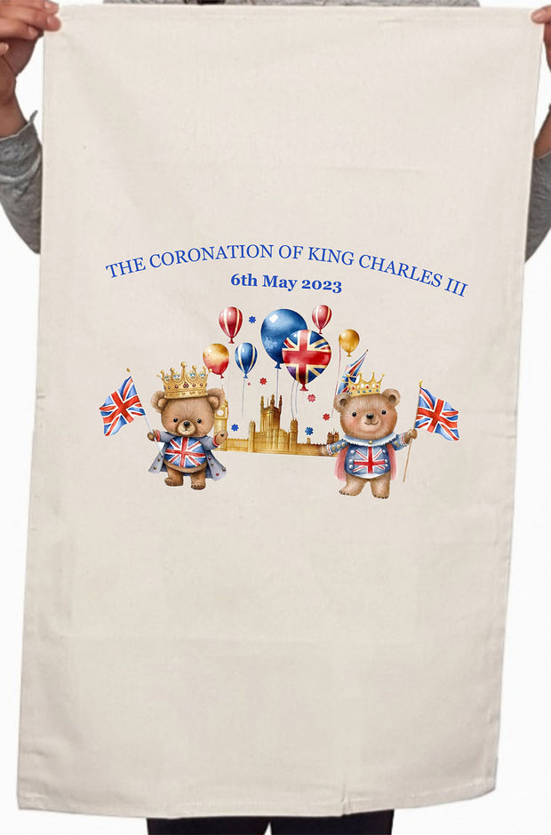 Union Flag King Charles III Coronation 6th May Kitchen Table Tea Towel