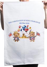 Union Flag King Charles III Coronation 6th May Kitchen Table Tea Towel