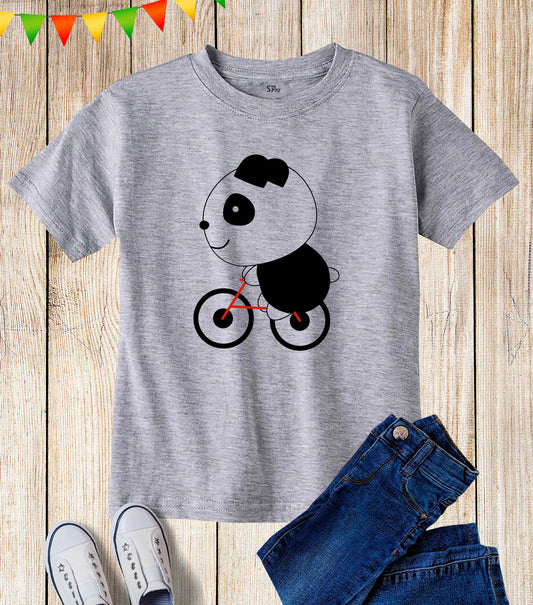 Rider Panda Graphic Kids T Shirt