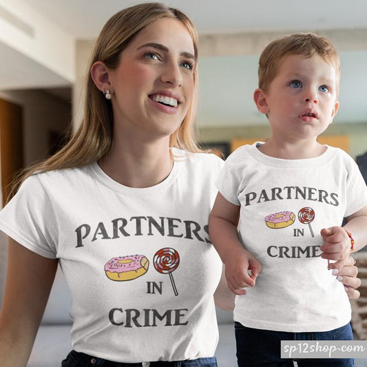 Partners In Crime Sweets Donuts Desserts Mom Son Daughter Matching T shirt