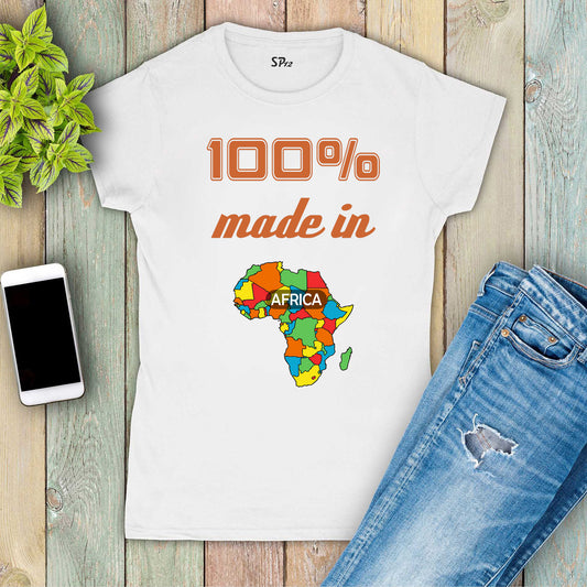 Patriotic Women African T Shirt Made in Africa Map Pride tshirt Tee