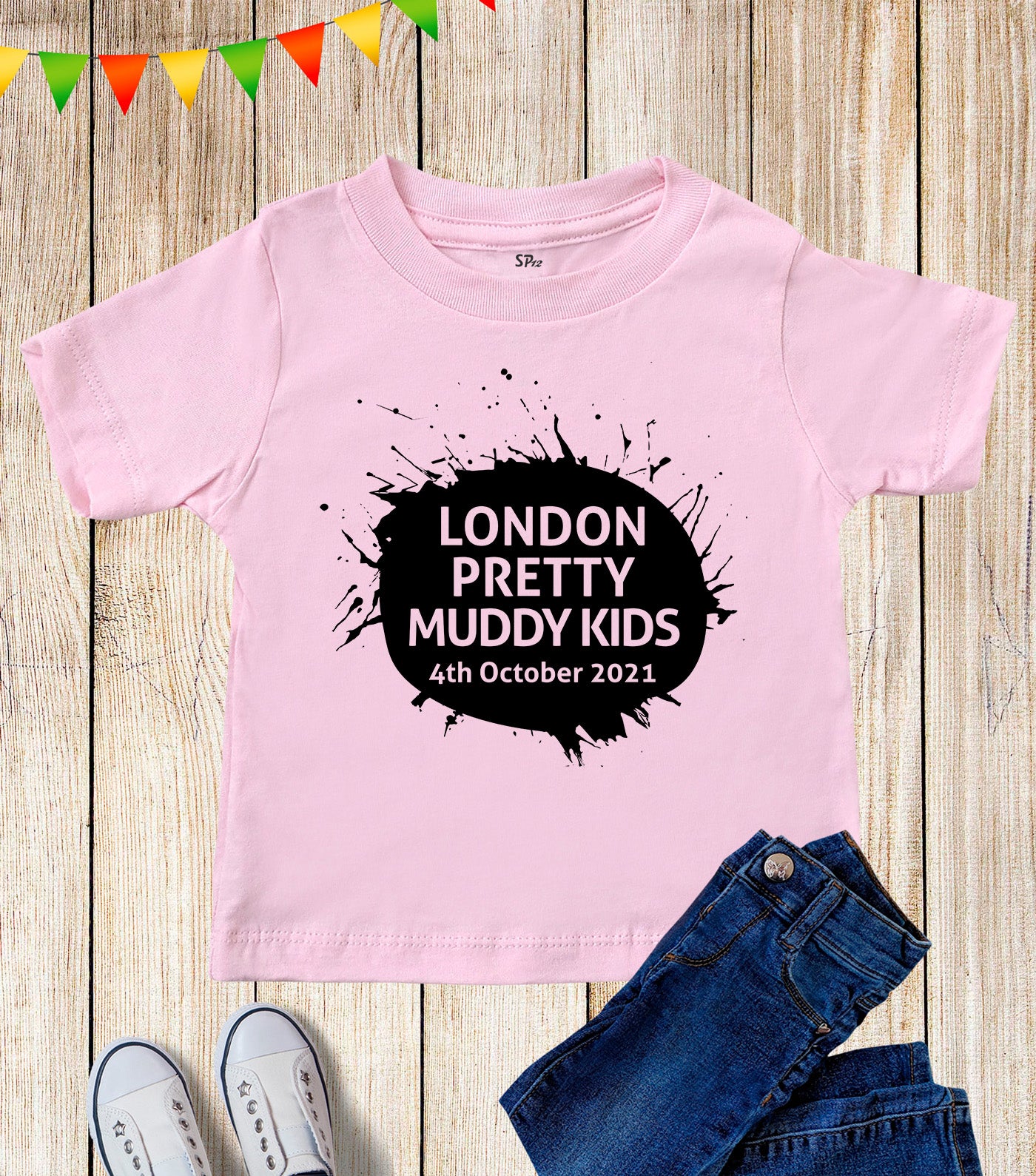 Personalise Pretty Muddy Kid T Shirt