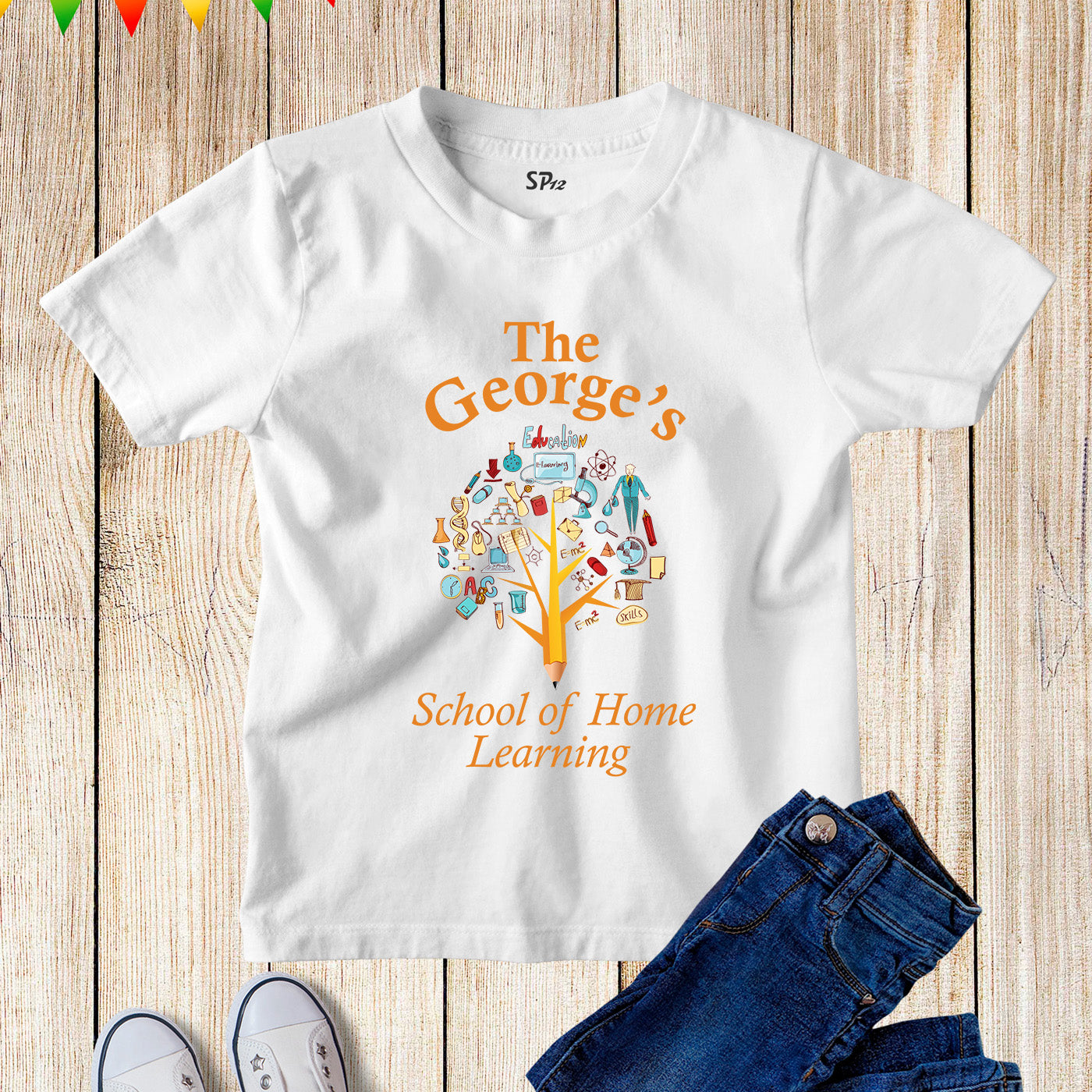Personalise School Of Home Learning Kids T Shirt