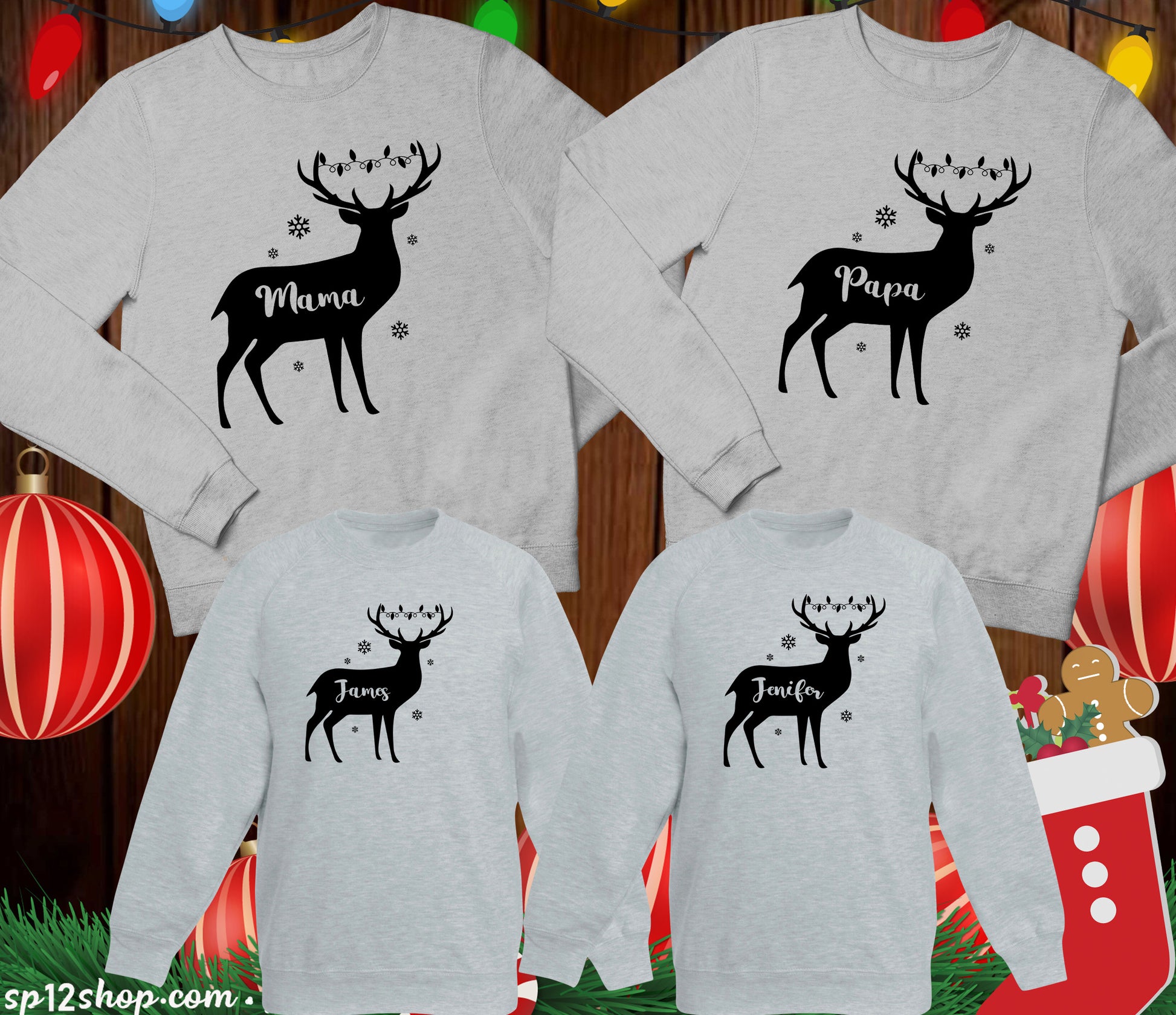 Personalised Christmas Deer Sweatshirt