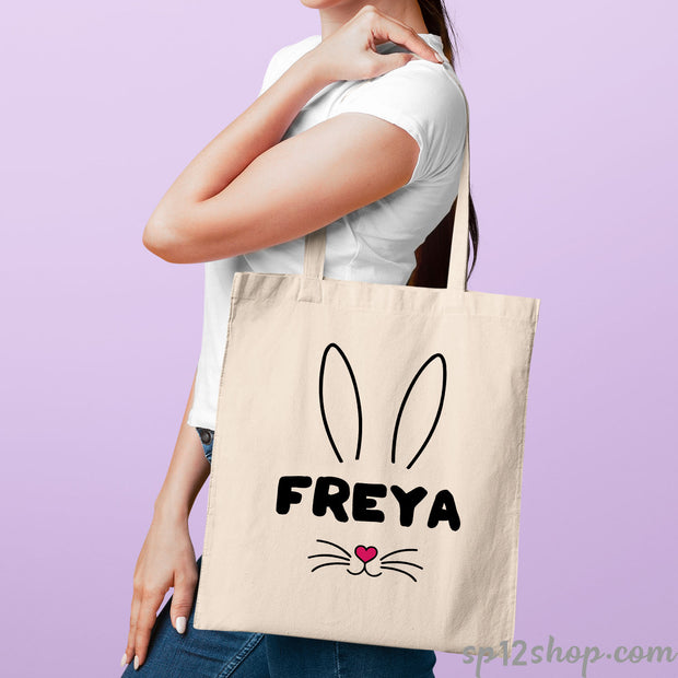 Personalised Easter Bunny Face Tote Bag