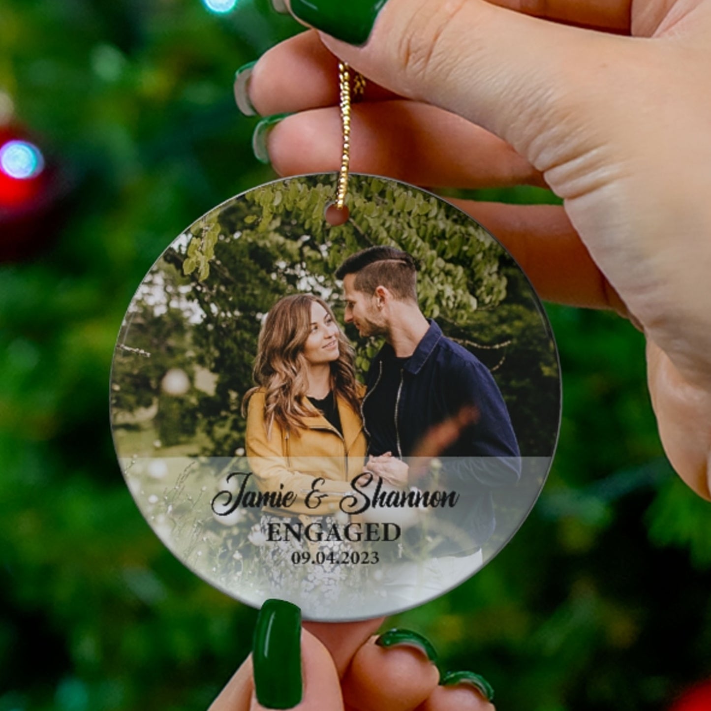 Personalised Engaged With Photo Ornaments