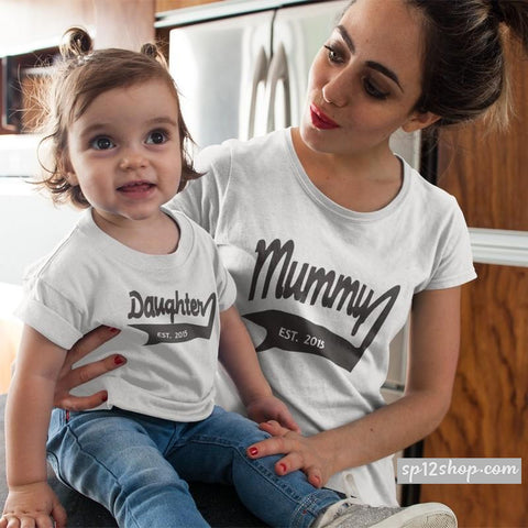 Personalised Established Year Mummy Daughter Text Matching T shirt
