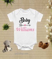 Personalised Family Surname Baby Girls Bodysuit
