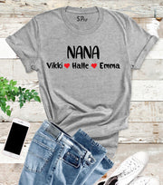 Personalised Grandma Grandpa Daddy Mama T Shirt