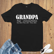 Personalised Grandpa T Shirt With Child Name