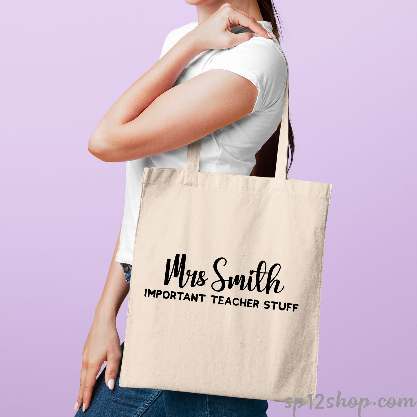 Personalised Important Teacher Stuff Tote Bag