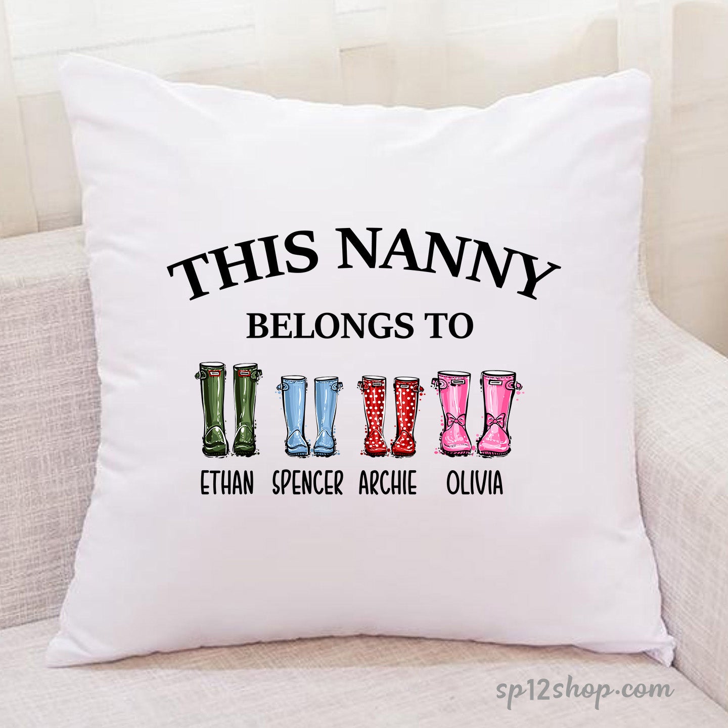 Personalised Nanny Belongs To Cushion Cover