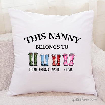 Personalised Nanny Belongs To Cushion Cover