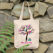 PERSONALISED Thank You Teacher School Gift Tote Bag Custom Owl Learning Tree Totebag