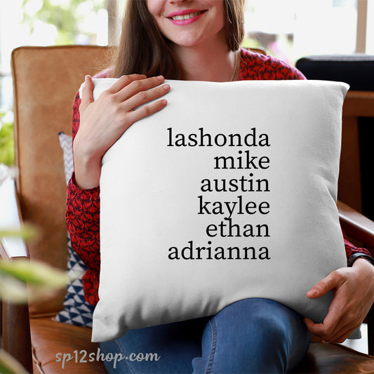 Personalized Family Member Name Cushion Cover