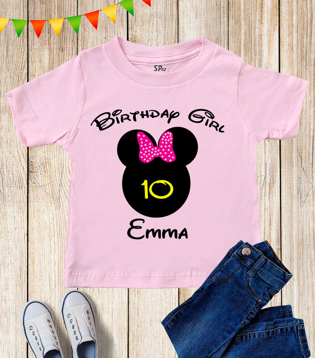 Personalsed Birthday Boy And Girl Kids T Shirt Mouse Ear Shirt