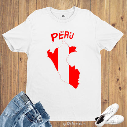 Peru Flag T Shirt Olympics FIFA World Cup Country Flag Tee Shirt