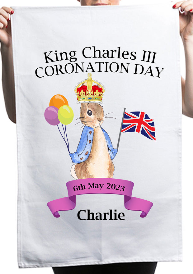 King Charles III Coronation 6th May Charlie  Kitchen Table Tea Towel