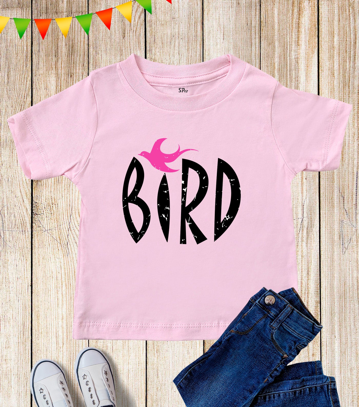 Kids Bird Pink Friend Dove Vintage Slogan T Shirt