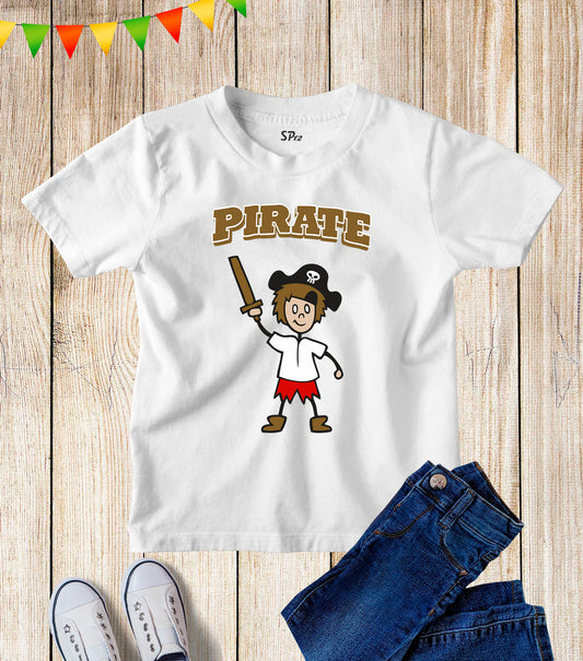 Pirate Boy Funny Graphic Kids T Shirt tee