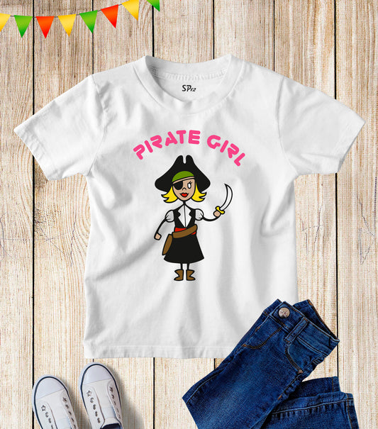 Pirate Girl Graphic Kids T Shirt