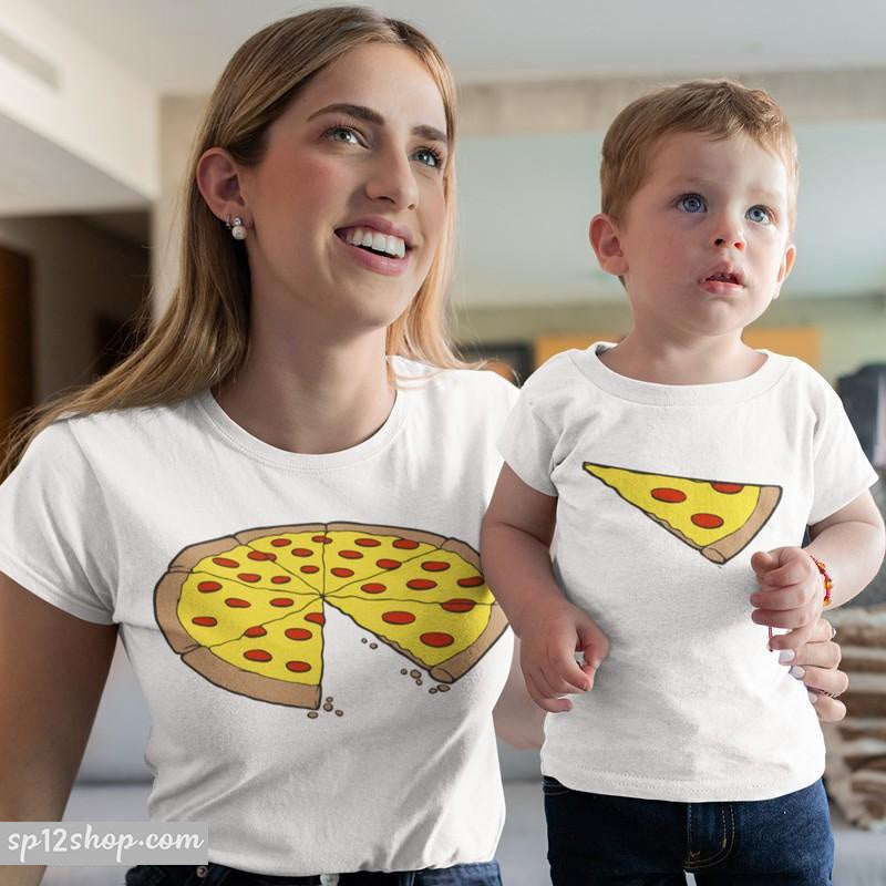 Pizza Slice Mommy Daughter Son Mother Mummy T Shirts Family Outfit