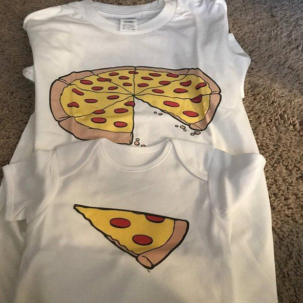 Pizza T Shirt Dad and Baby Matching Outfit