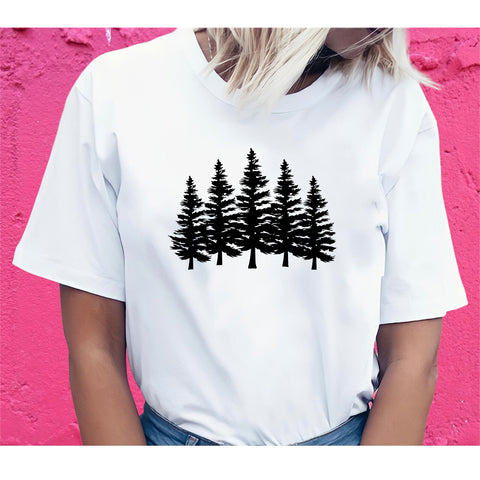 Camping Adventure Pine Tree Natural Lover Forest Outdoor Hiking T-Shirt