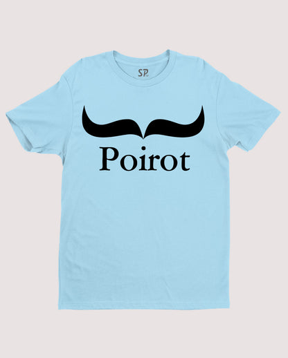 Poirot Mustache Character Cartoon Funny T shirt