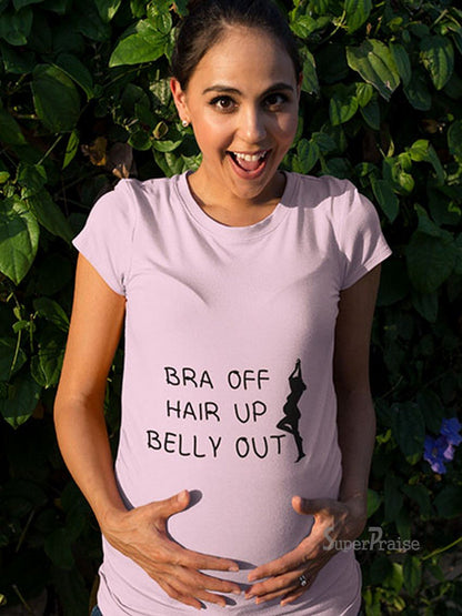 Pregnant Belly Button Out Maternity T Shirt