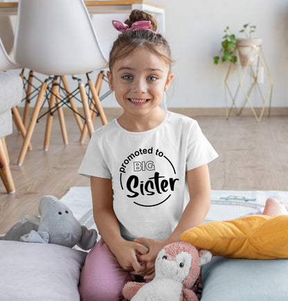 Promoted To Big Sister T Shirt Baby Announcement Toddler Tees